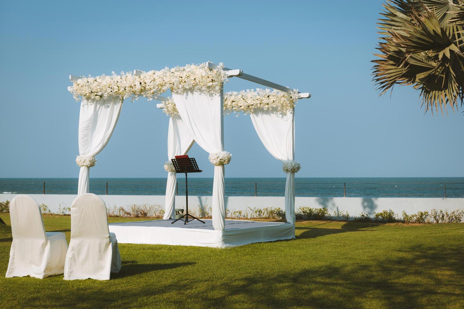Beach wedding setup